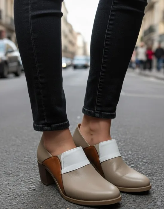 נעלי נוחות מעור תמר- בז'