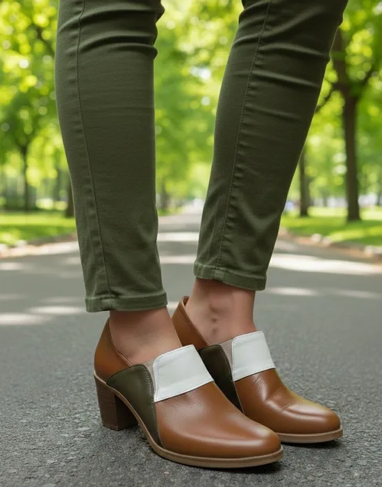 נעלי נוחות מעור תמר -קאמל