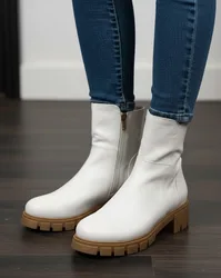 מגף נוחות עור לבן טלי